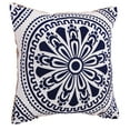 thumbnail image 1 of Bold Blue Medallion Burlap Pillow, 1 of 2