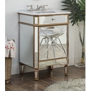 24 Benton Collection Asger mirrored vanity with gold trim
