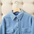 thumbnail image 5 of FAIWAD Women's Corduroy Button Down Shirt Jackets Casual Long Sleeve Lapel Plus Size Outwear with Pocket, 5 of 5