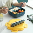 thumbnail image 3 of Bento Box Adult Lunch Box, Bento Lunch Box for Adults, 3 Compartments Large Bento Box Leak-Proof Lunchbox with Utensil Sauce Dressing Containers for Dining Out,Work, 3 of 6