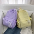 thumbnail image 5 of Zecgelong Striped Backpack 3 Piece Set Large Capacity College Style School Daypack Purple, 5 of 5