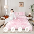 thumbnail image 3 of Erosebridal Bohemian Mandala Queen Comforter Set, Vintage Flower Bedding Comforter Set, Pink, Pink Reversible 3-Piece, 1 Comforter and 2 Pillowcases, 3 of 6