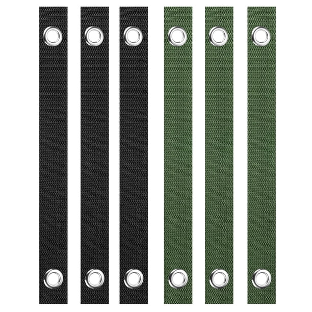 Uxcell 16 Inch Tree Straps for Staking, 6 Pack Tree Support Straps with Grommets, Black, Olive Green