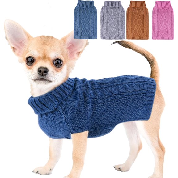 Dog Sweaters for Small Dogs Winter Dog Clothes Turtleneck Puppy Sweater Warm Pet Clothes Knitted Solid Cat Sweater Dogie Outfit