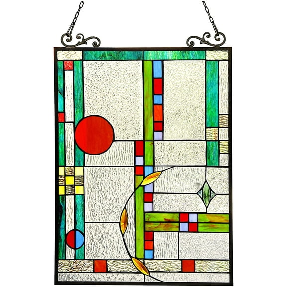 RADIANCE Goods Tiffany-Glass Window Panel 17.5x25