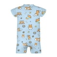 thumbnail image 5 of Cartoon Corgi Dogs Infant Romper One Piece for Baby Girl Puppy Dog Paw Onesie Dog Lovers Gift Short Sleeve Summer Clothes, 5 of 6