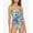 Blue, variant on Juniors' Blossomed Side-Shirred One-Piece Swimsuit With Shoulder Ties Multi S