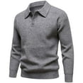 thumbnail image 2 of Betivan Mens Knit Polo Sweater Long Sleeve Textured Casual Collared V Neck Sweater Ribbed Lightweight Knitted Polos, 2 of 4