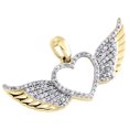 thumbnail image 4 of 10K Yellow Gold Ladies Round Diamond Wing Heart Fancy Pendant Pave Charm 1/4 CT., 4 of 6
