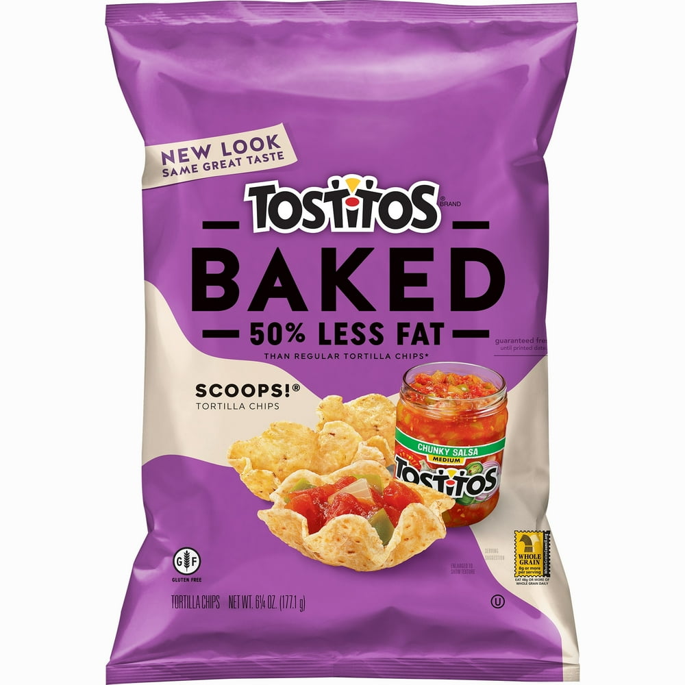 HI Tostitos Scoops! 50 Less Fat Baked Tortilla Chips, 6.25 Oz