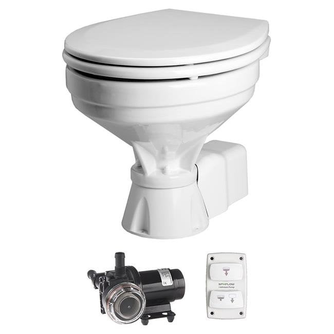 Johnson Pump 804723201 AquaT Electric Comfort Toilet 12V with Pump