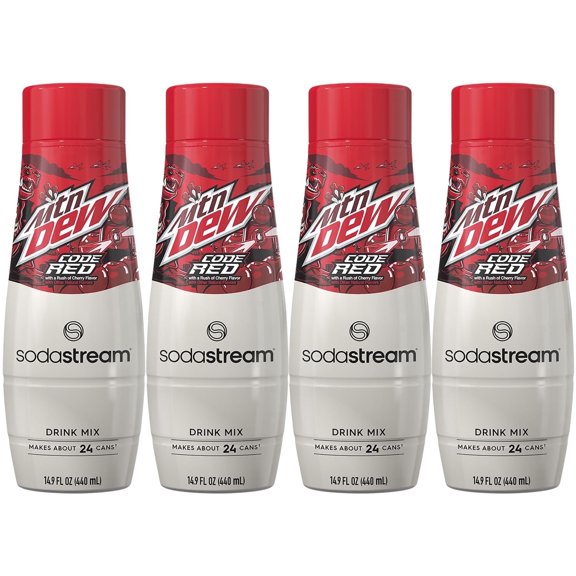 SodaStream Mountain Dew Code Red Drink Mix, 14.9fl oz, 4pk