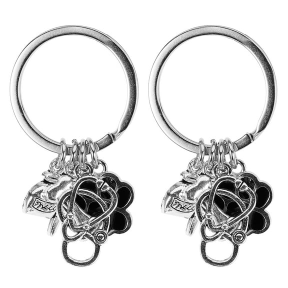 MUSEYA 2Pcs Medical Keychain Zinc Alloy Paw Pattern Keychain Durable Accessory for Hanging Keys and Bags