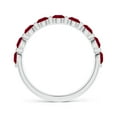 thumbnail image 2 of ANGARA Natural Floating Round 1.35 ct Ruby Semi Eternity Wedding Ring in 14K White Gold for Women (Size-3mm) | July Birthstone, Birthday, Anniversary, Jewelry Gift for Women | Natural Ruby Ring, 2 of 10