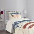 thumbnail image 5 of Ambesonne Americana Quilted Bedspread Set 2 Pcs, Patriotic Flag USA, Twin Size, Blue Vermilion Cream, 5 of 6