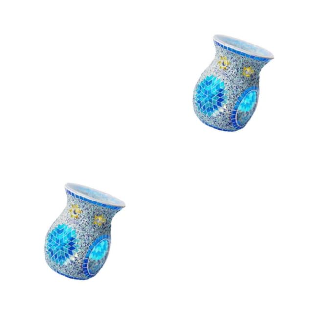 Advancent Mosaic Glass Oil Burner Candle Holder Wax Home Melt Decor Type2