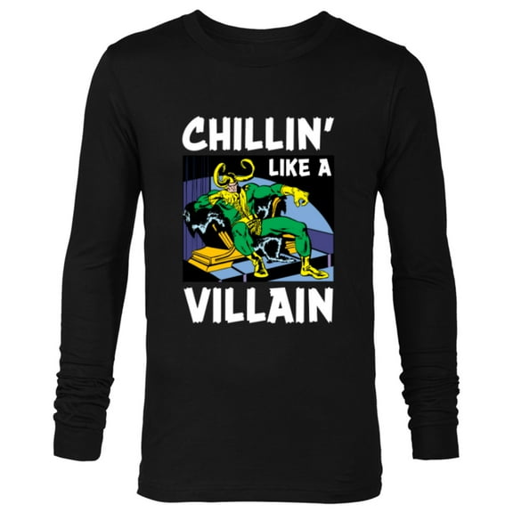 Marvel Loki Chillin' Like a Villain - Long Sleeve T-Shirt for Men - Customized-Black