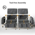 thumbnail image 5 of 91" Contemporary Sleeper Sofa Bed with Pull-Out Memory Foam Bed & Reclining Backrest - Gray Sectional Couch with Hardwood Frame, Ideal for Small Apartments & Guest Rooms, 5 of 9