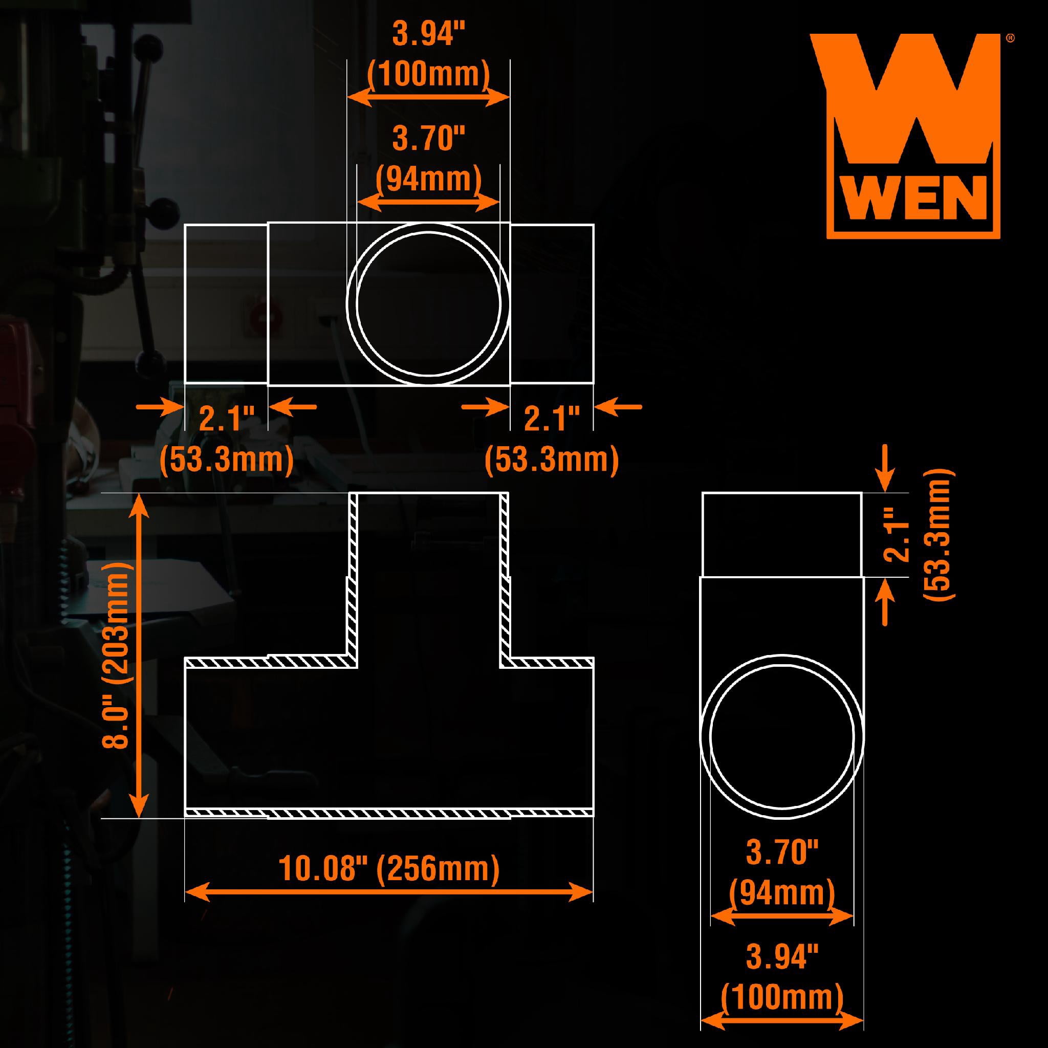 WEN 4-Inch T-Fitting Dust Hose Splitter Connection for Dust Collection Systems