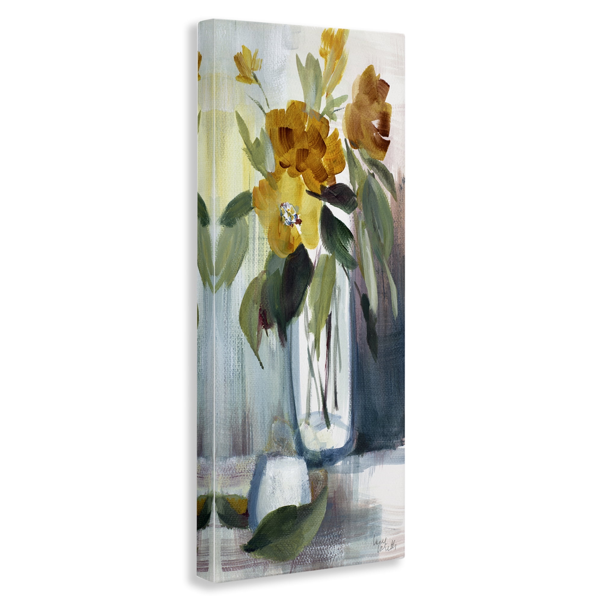 Stupell Industries Luminous Floral Bouquet Plants & Flowers Painting Wrapped Canvas Art Print Wall Art, 20 x 48