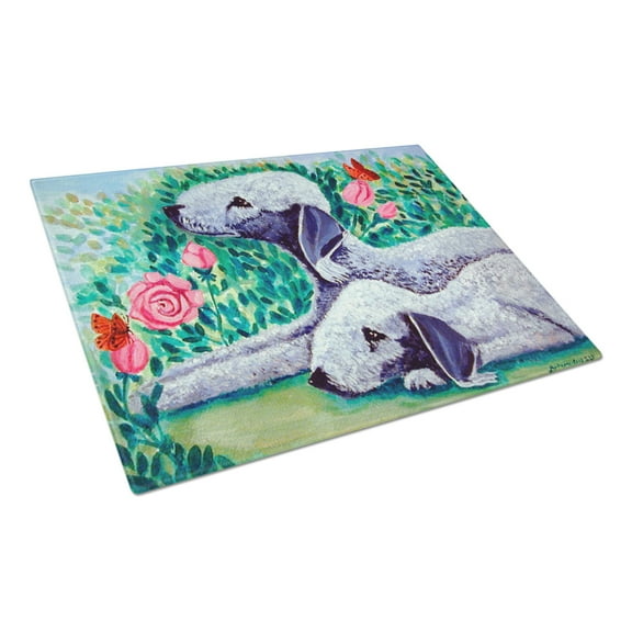 Caroline's Treasures Bedlington Terrier Glass Cutting Board Large