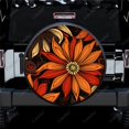 thumbnail image 1 of Floral African Authentic Flowers Pattern Polyester Universal Spare Wheel Tire Cover Wheel Covers for Trailer RV SUV Truck Camper, 1 of 5