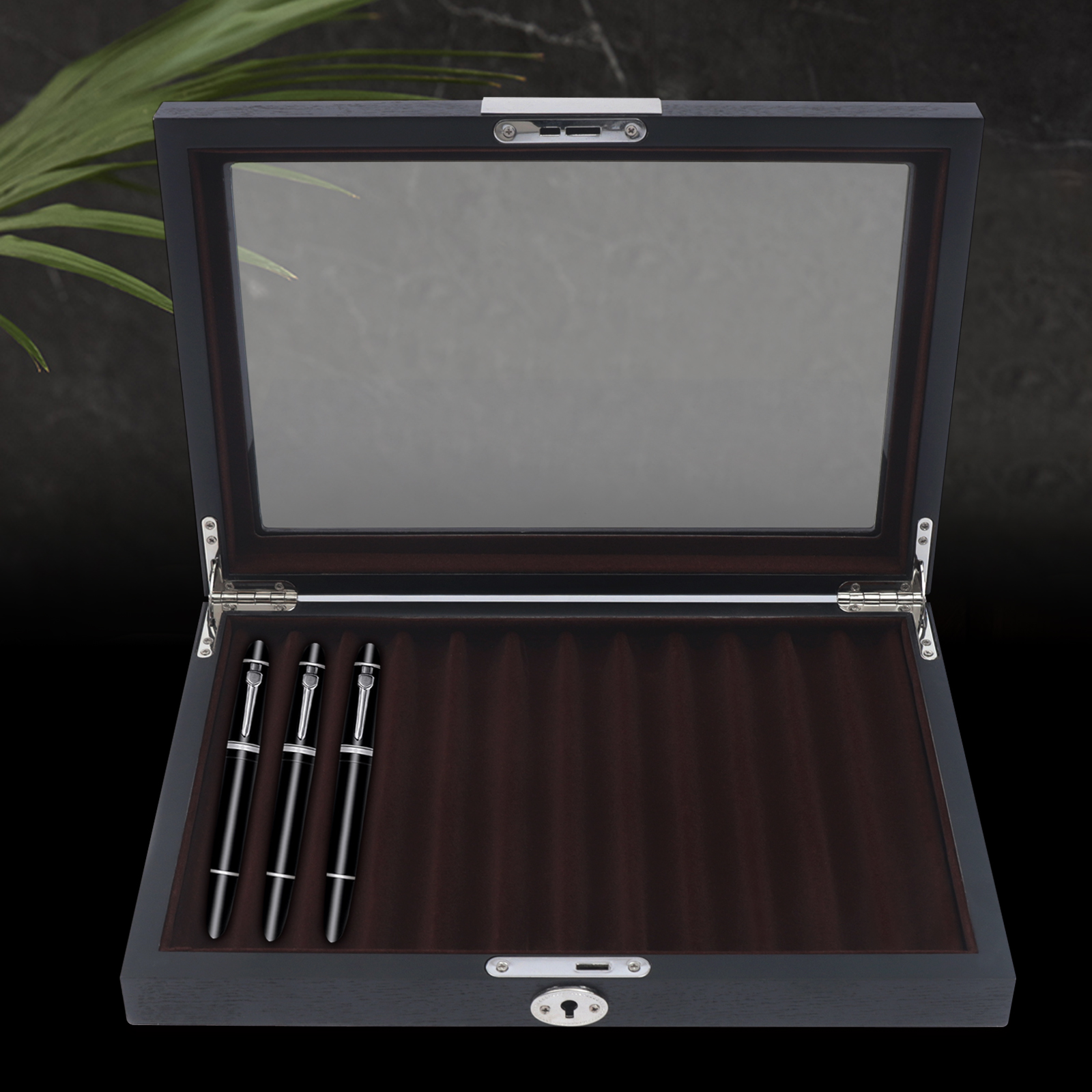 12 Pens 32*22*5.5cm Wood Pen Display Box Luxury Fountain Pen Collector for Ountain Pens Gel Pens Ballpoint Pens