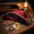 thumbnail image 4 of Slccxzc Non Woven Fabric Tricorn Pirate Hat Lace Trim Adult Headwear, 4 of 7