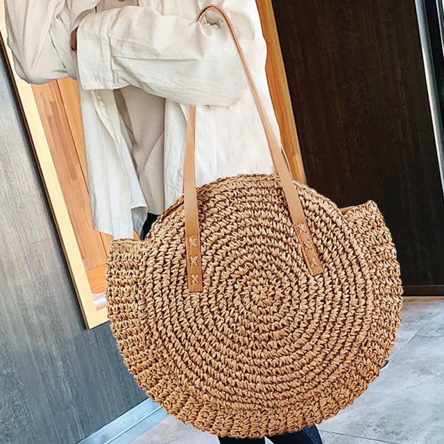 Straw rattan circle crossbody bag sale