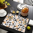 thumbnail image 4 of Halloween Leopard Print Ghosts Bats and Pumpkins Summer Placemats Table Placemats Set Of 4-Linen Kitchen Washable Placemats Table Mats 11.8"x17.7" Non-Slip Heat Resistant, 4 of 6