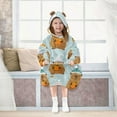 thumbnail image 7 of Hand Painted Capybara with Oranges Christmas Flannel Wearable Blankets Hooded Design Long Sleeves Wrap Unisex for 3T-14Y L, 7 of 7