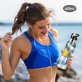 thumbnail image 5 of Yayeee 20oz Insulated Water Bottle Double Wall Stainless Steel with Flip Straw Lid, Light Blue Plaid, 5 of 7
