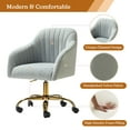 thumbnail image 6 of Velvet Home Office Desk Chair Rolling Vanity Armchair Computer Swivel Chairs Adjustable Adult Grey, 6 of 11