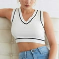 thumbnail image 2 of Tops de chaleco de empalme sin mangas de ocio con cuello en V de verano a la moda para mujer Fridja  gh7283, 2 of 9
