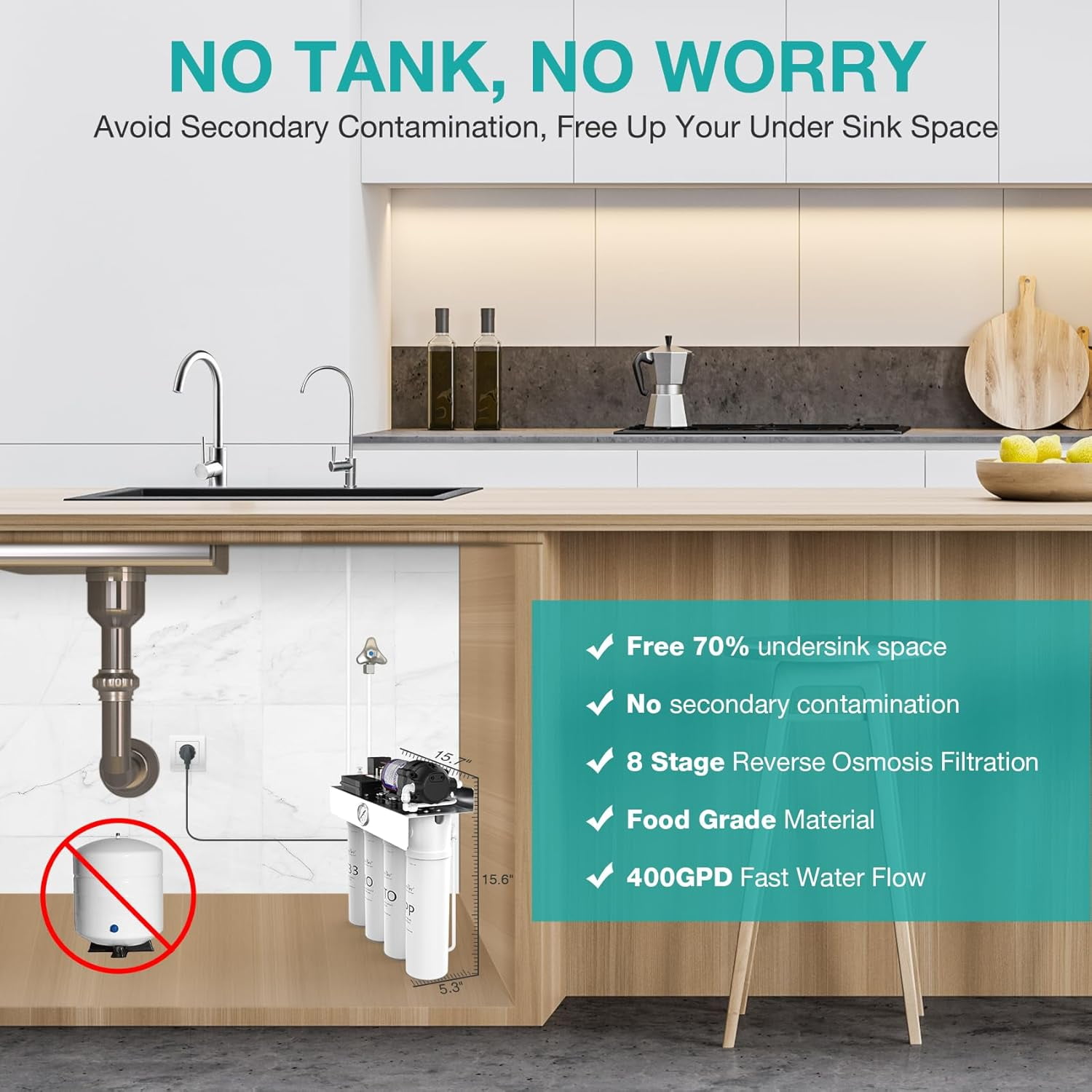 PP Water Filter Replacement Cartridge for SimPure T1-400/WP2 UV Reverse Osmosis System