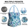 thumbnail image 3 of Pioneer Flower Floral Print Pattern Drawstring Lunch Bag Women - Drawstring Lunch Bag Insulated for Work Office - Stain-Resistant Large Lunchbags for Women with Multi-Pockets, 3 of 6