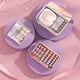 thumbnail image 3 of Caja de almacenamiento de cosméticos Cajón de 2 capas Caja de almacenamiento de maquillaje portátil de gran capacidad con asa para esmalte de uñas Nail Art Rosa, 3 of 10