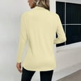 thumbnail image 4 of Women's Fashion Athleisure Solid-Color Long-Sleeve Stand-Collar Polo Shirt Top, Comfortable & Skin-Friendly & Breathable, Gifts for Women, 4 of 5