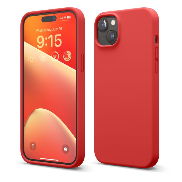 Funda Elago Liquid Silicone para iPhone 15 Plus, color rojo