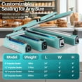 thumbnail image 4 of 16" Inch (400mm) Impulse Sealer 500W - Manual Plastic Bag Heat Seal Machine Poly Sealing Closer Kit Adjustable Time Portable with Free Replacement Element Grip and Teflon, 4 of 9