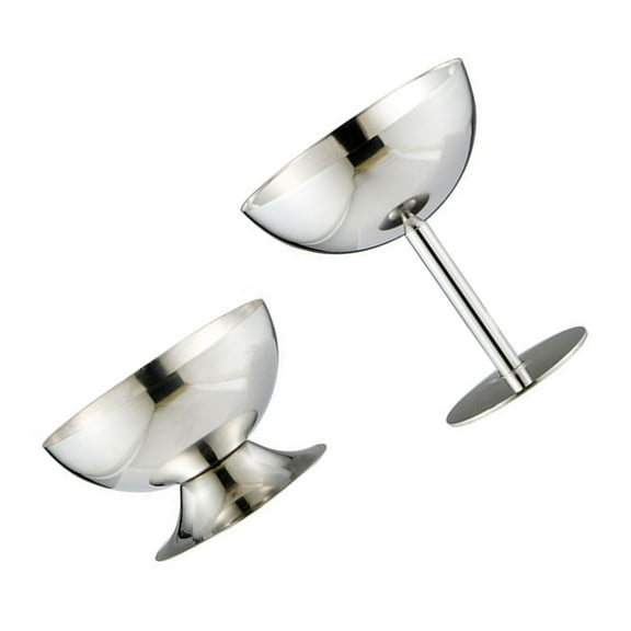 Elegant Ice Cream Bowl with Foot Stainless Steel Glasses for Dessert and Salads