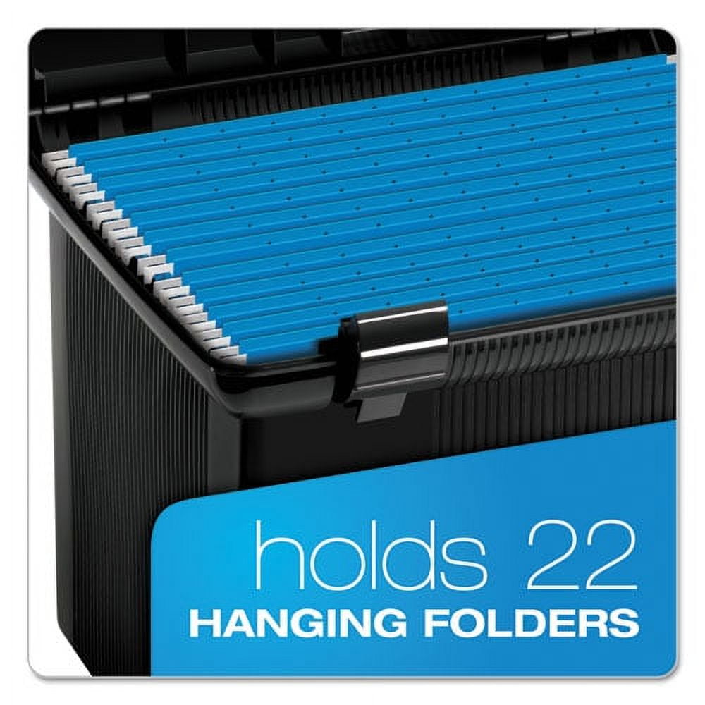 "Portable File Boxes, Letter Files, 13.88"" X 14"" X 11.13"", Black | Bundle of 5 Each"