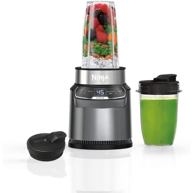 Ninja Nutri-Blender Pro BN400 con Auto IQ 1000 Watts Cuchillas de Extracción Profesional Color Piedra Plateada