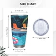 thumbnail image 4 of KLL Tropical Poolside Relaxation Print 40oz Stainless Steel Insulated Car Cup with Spillproof Lid - Keep Your Drink Hot or Cold on the Go-Straw Three-piece Set, 4 of 8