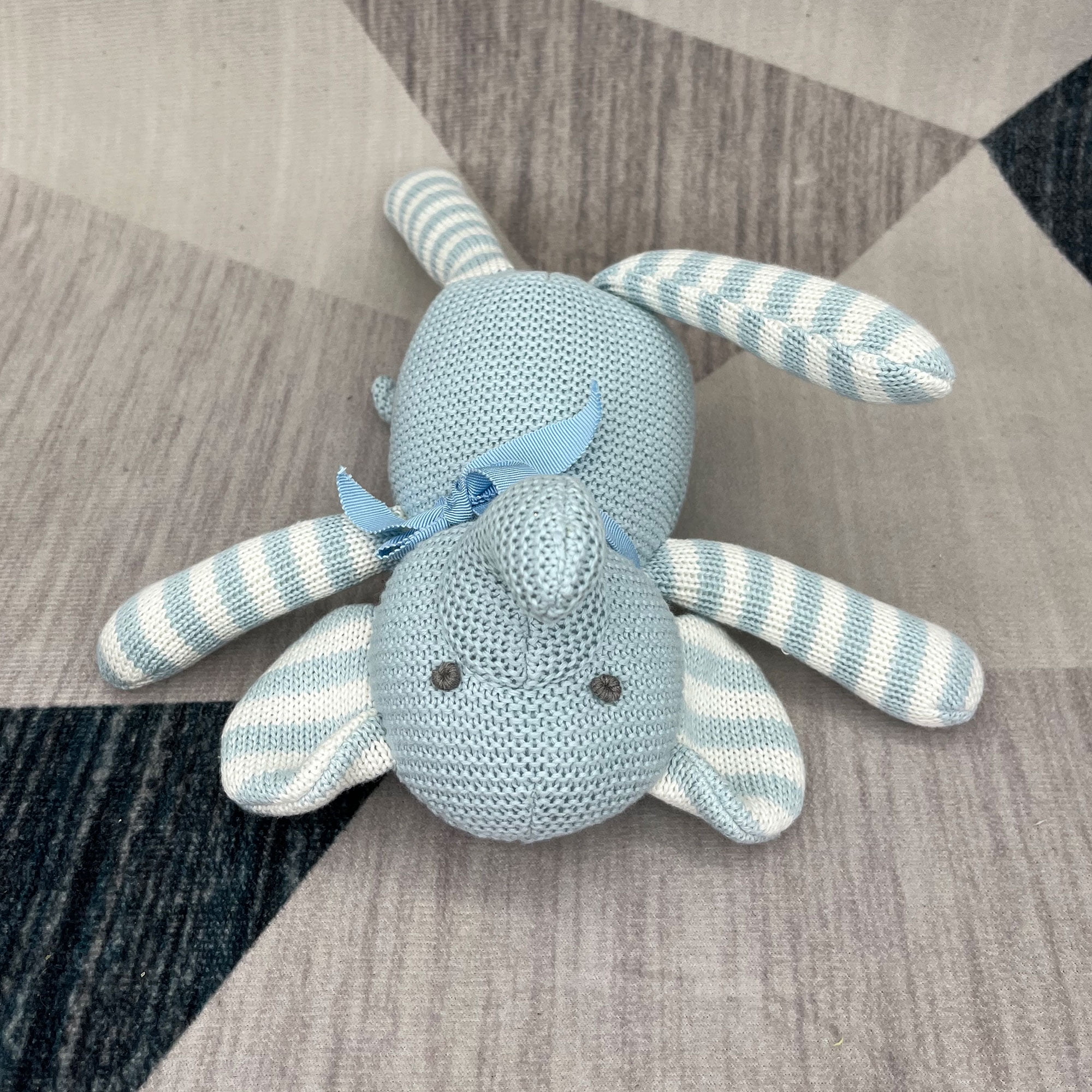 Organic Cotton Baby Stuffed Animal Toy, Soft Plush elephant, Blue 6-Inch, Safe for Newborns 0-36 Months | Hypoallergenic & Machine Washable