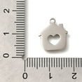 thumbnail image 3 of 20pcs 201 Stainless Steel Pendants House with Heart Charms Stainless Steel color 14x12.5x1mm Hole: 1.5mm for DIY, 3 of 3