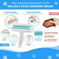 thumbnail image 5 of Ozark Pet - Pet Hair Remover Kit with Roller and Edge Sweeping Brush, Efficiently Cleaning All Pet Hair Out of Couch, Carpet, Car and Furniture (Blue, Red), 5 of 12