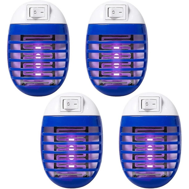 Asesinos de mosquitos azules 6 piezas, lámpara LED azul para matar mosquitos, asesino de mosquitos UV, lámpara eléctrica para matar insectos con luz nocturna para insectos, 6,61 x