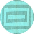 thumbnail image 1 of Ahgly Company Indoor Round Solid Light Blue Modern Area Rugs, 5' Round, 1 of 4