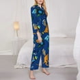 thumbnail image 4 of Bingfone Womens Pajama Sets Dinosaur In Space Print,Long Sleeve Loungewear Pajamas Set-Large, 4 of 9